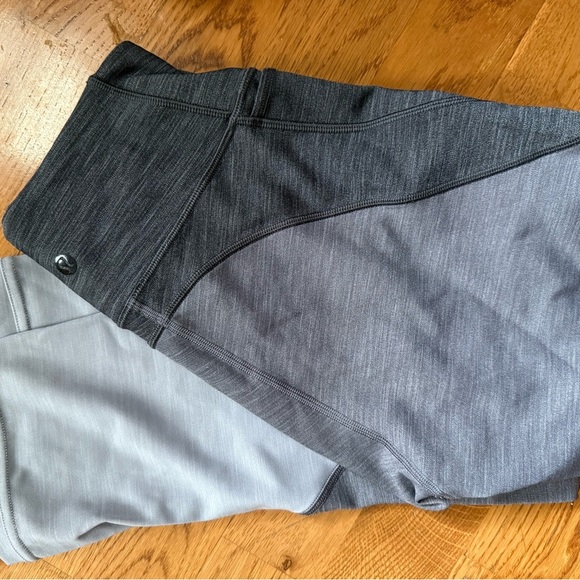 Lululemon Athletica Gray and Black High-Waisted Capris - Picture 2 of 7